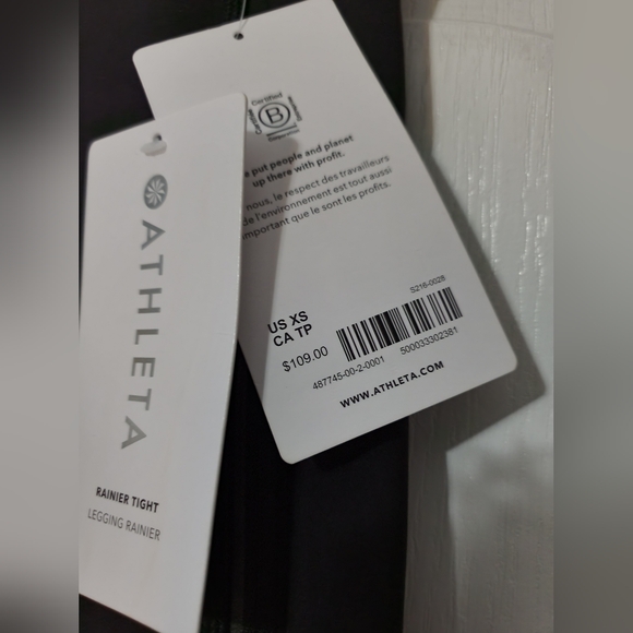 NWT Athleta Rainier Tight in Size Extra Small Black Color - Picture 12 of 13